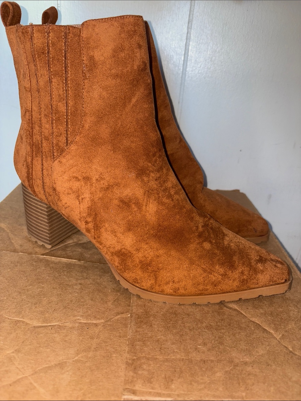Women's Maurices Suede Ankle Boots in Rust Orange size 11